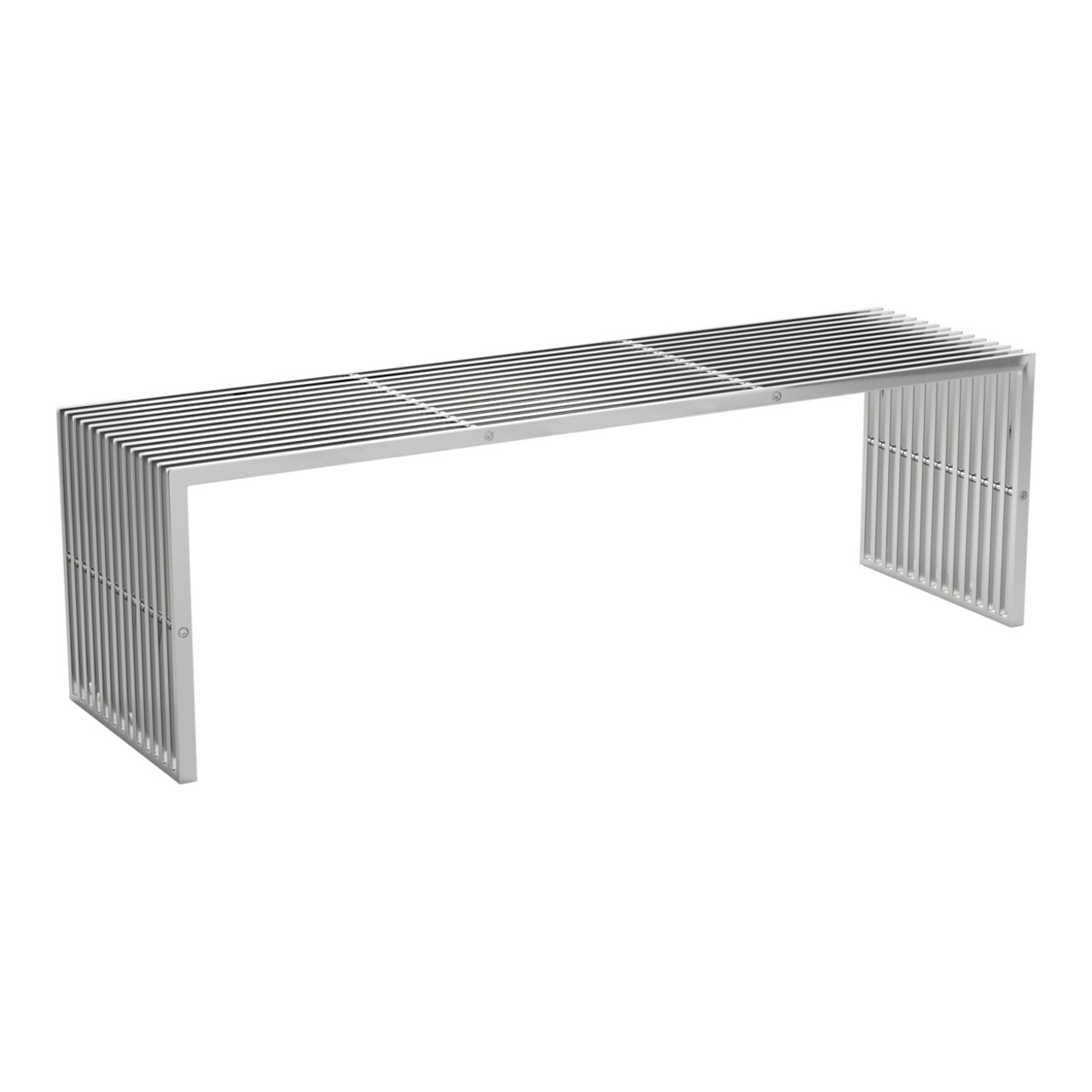 Tania Bench Silver Steel Frame Modern Minimalist Furniture Entryway